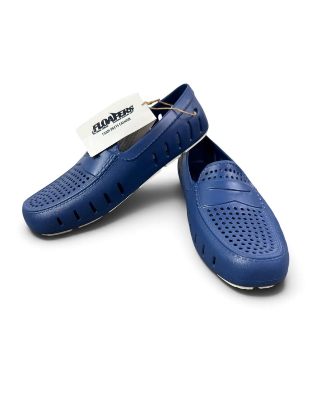 Floaters Men’s Country Club Driver Loafer Navy Blue White Soles Size 9